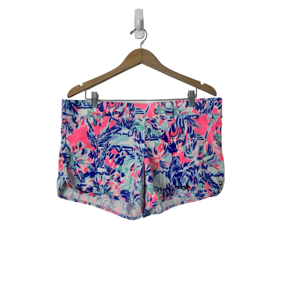 Lilly Pulitzer Robyn Velour Floral Shorts Large Lounge Cabana Cocktail Print - Picture 4 of 6